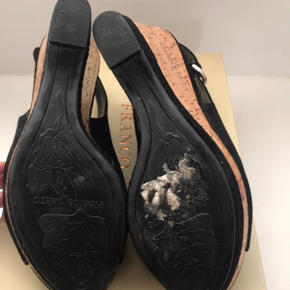FANCO SARTO SASHA WEDGE, BLACK SUEDE, SZ 7 - Picture 5 of 7